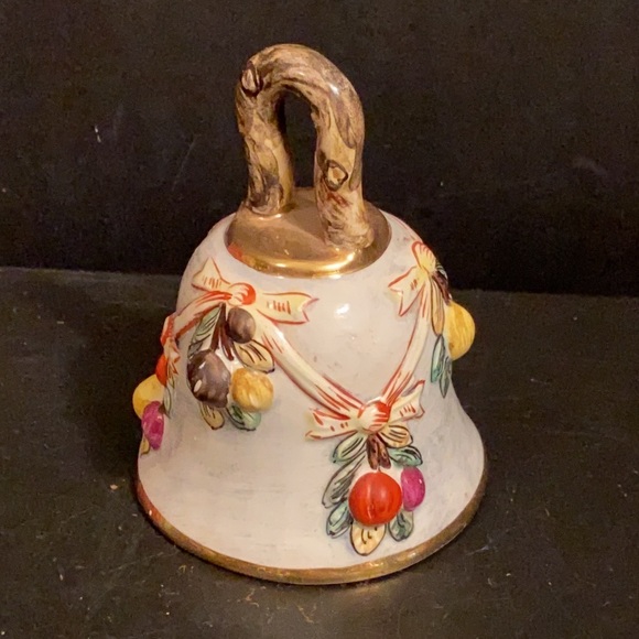 Italian Capodimonte Pottery Porcelain Hand Painted Bell - Picture 2 of 4